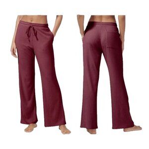 Tommy John Ribbed Lounge Pants Soft Port Royale Wine Womens Size XS NEW